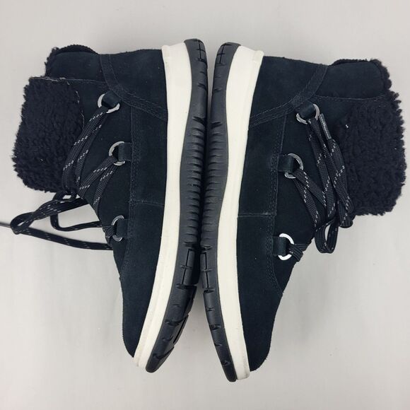 UGG Lakesider Heritage Black Suede Lace Up Mid Top Winter Boots 6.5 - Picture 7 of 11